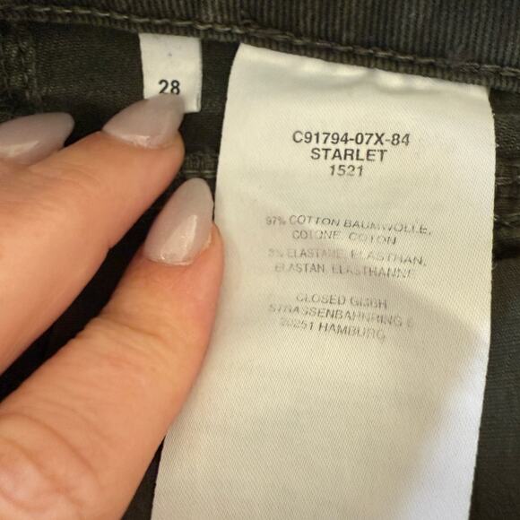 CLOSED denim | Starlet Olive Gray Low Rise Slim Leg Ankle Length Jeans | Size 28 - Picture 8 of 8